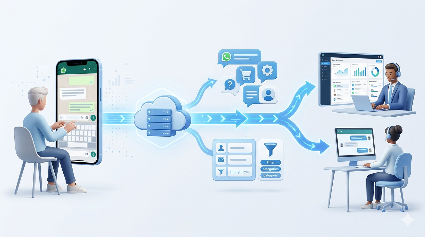 Automatización de WhatsApp con clasificación de consultas y derivación a atención humana